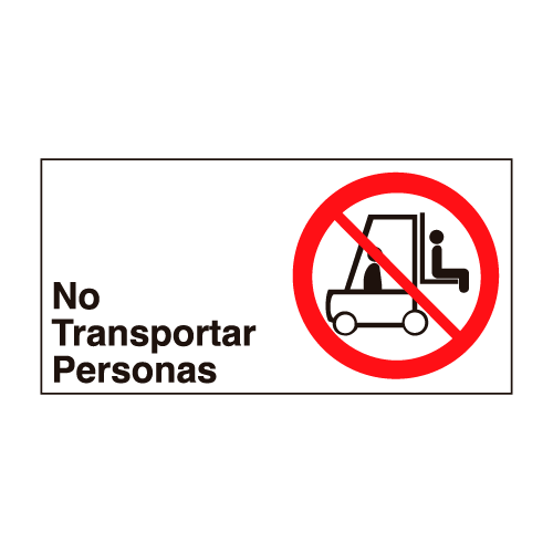 Letrero No Transportar Personas