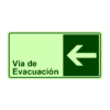 Letrero Fotoluminiscente Vía de Evacuación Flecha Izquierda