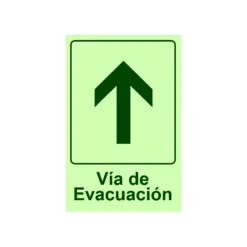 Letrero Fotoluminiscente Vía de Evacuación Vertical Flecha Arriba
