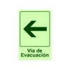 Letrero Fotoluminiscente Vía de Evacuación Vertical Flecha Izquierda