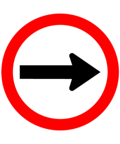 Letrero vial y de tránsito Letrero Tránsito Reglamentaria Permitido Virar Derecha fabricado por Letreros Caperuso.