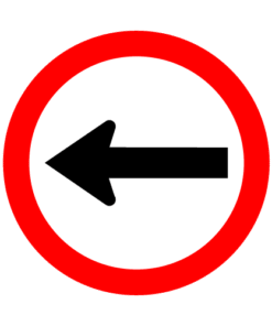 Letrero vial y de tránsito Letrero Tránsito Reglamentaria Permitido Virar Izquierda fabricado por Letreros Caperuso.