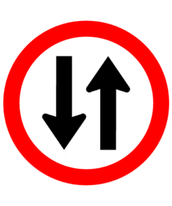 Letrero vial y de tránsito Letrero Tránsito Reglamentaria Tránsito en Ambos Sentidos fabricado por Letreros Caperuso.