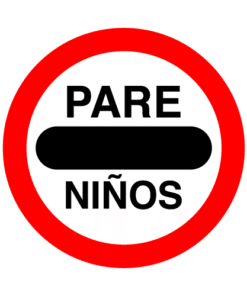 Letrero vial y de tránsito Letrero Tránsito Advertencia Pare Niños fabricado por Letreros Caperuso.