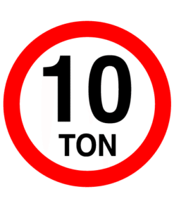 Letrero vial y de tránsito Letrero Tránsito Reglamentaria Peso Máximo Permitido 10 Toneladas fabricado por Letreros Caperuso.
