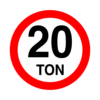 Letrero vial y de tránsito Letrero Tránsito Reglamentaria Peso Máximo Permitido 20 Toneladas fabricado por Letreros Caperuso.