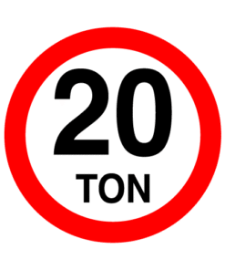 Letrero vial y de tránsito Letrero Tránsito Reglamentaria Peso Máximo Permitido 20 Toneladas fabricado por Letreros Caperuso.