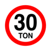Letrero vial y de tránsito Letrero Tránsito Reglamentaria Peso Máximo Permitido 30 Toneladas fabricado por Letreros Caperuso.