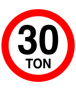 Letrero vial y de tránsito Letrero Tránsito Reglamentaria Peso Máximo Permitido 30 Toneladas fabricado por Letreros Caperuso.