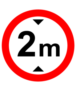 Letrero vial y de tránsito Letrero Tránsito Reglamentaria Ancho Máximo Permitido 2.0 Metros fabricado por Letreros Caperuso.