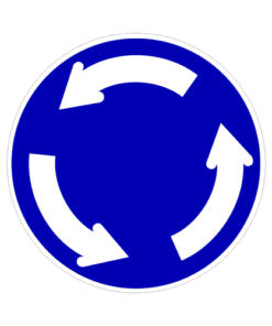 Letrero vial y de tránsito Letrero Tránsito Reglamentaria Rotonda fabricado por Letreros Caperuso.