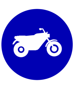 Letrero vial y de tránsito Letrero Tránsito Reglamentaria Sólo Motocicletas fabricado por Letreros Caperuso.