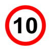 Letrero vial y de tránsito Letrero Tránsito Reglamentaria Velocidad Máxima 10 km/h fabricado por Letreros Caperuso.
