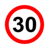 Letrero vial y de tránsito Letrero Tránsito Reglamentaria Velocidad Máxima 30 km/h fabricado por Letreros Caperuso.