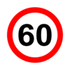 Letrero vial y de tránsito Letrero Tránsito Reglamentaria Velocidad Máxima 60 km/h fabricado por Letreros Caperuso.