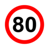 Letrero vial y de tránsito Letrero Tránsito Reglamentaria Velocidad Máxima 80 km/h fabricado por Letreros Caperuso.