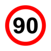 Letrero vial y de tránsito Letrero Tránsito Reglamentaria Velocidad Máxima 90 km/h fabricado por Letreros Caperuso.