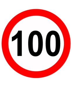 Letrero vial y de tránsito Letrero Tránsito Reglamentaria Velocidad Máxima 100 km/h fabricado por Letreros Caperuso.