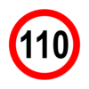 Letrero vial y de tránsito Letrero Tránsito Reglamentaria Velocidad Máxima 110 km/h fabricado por Letreros Caperuso.