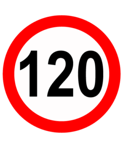 Letrero vial y de tránsito Letrero Tránsito Reglamentaria Velocidad Máxima 120 km/h fabricado por Letreros Caperuso.