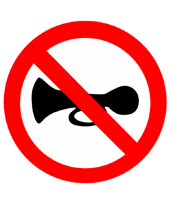 Letrero vial y de tránsito Letrero Tránsito Reglamentaria No Tocar Bocina fabricado por Letreros Caperuso.