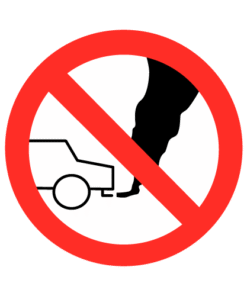 Letrero vial y de tránsito Letrero Tránsito Reglamentaria Prohibición de Emisión de Contaminantes fabricado por Letreros Caperuso.