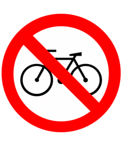 Letrero vial y de tránsito Letrero Tránsito Reglamentaria Prohibición de Bicicletas fabricado por Letreros Caperuso.
