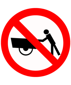 Letrero vial y de tránsito Letrero Tránsito Reglamentaria Prohibición de Carros de Mano fabricado por Letreros Caperuso.