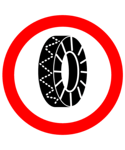 Letrero vial y de tránsito Letrero Tránsito Reglamentaria No Usar Cadenas fabricado por Letreros Caperuso.