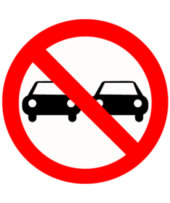 Letrero vial y de tránsito Letrero Tránsito Reglamentaria No Adelantar fabricado por Letreros Caperuso.