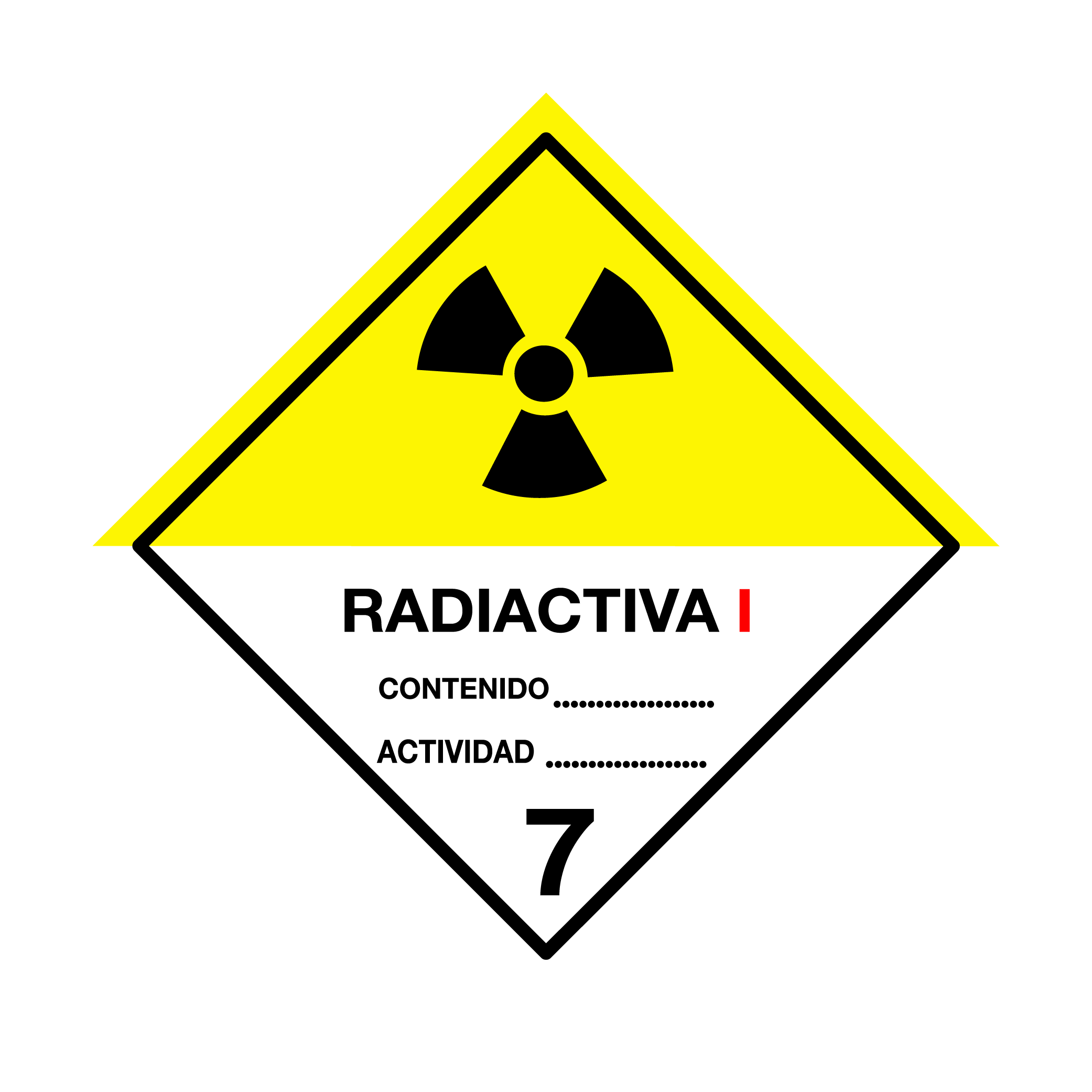 Letrero Sustancias Peligrosas Radiactiva I 7