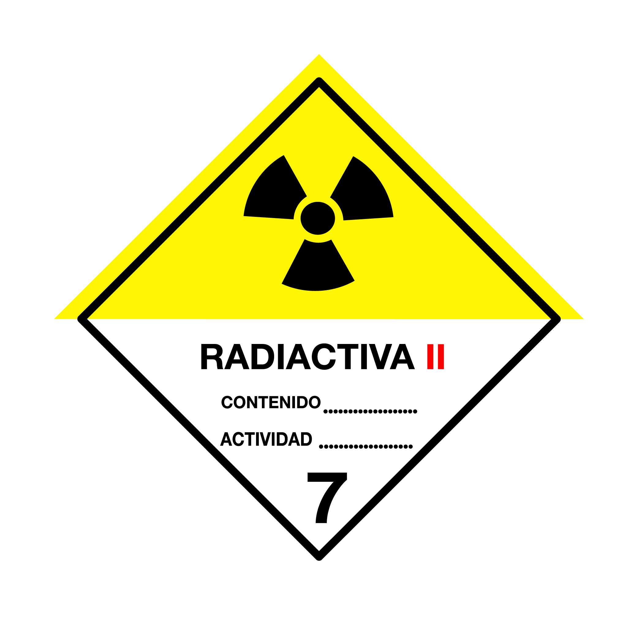 Letrero Sustancias Peligrosas Radiactiva II 7