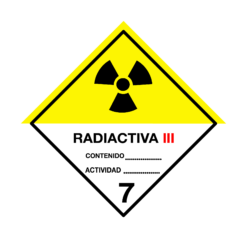Letrero Sustancias Peligrosas Radiactiva III 7