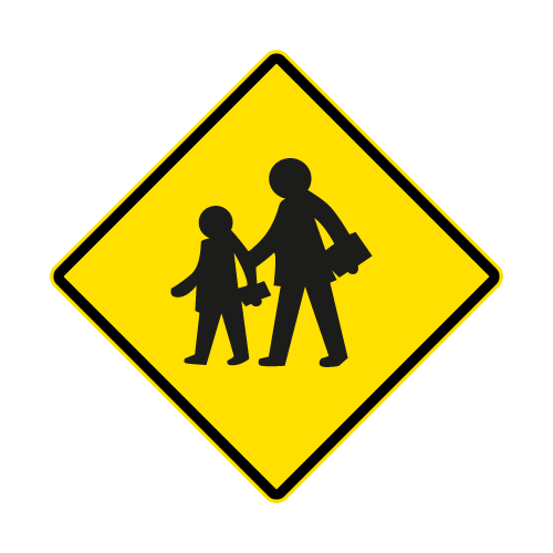 Letrero Tránsito Advertencia Zona de Escuela
