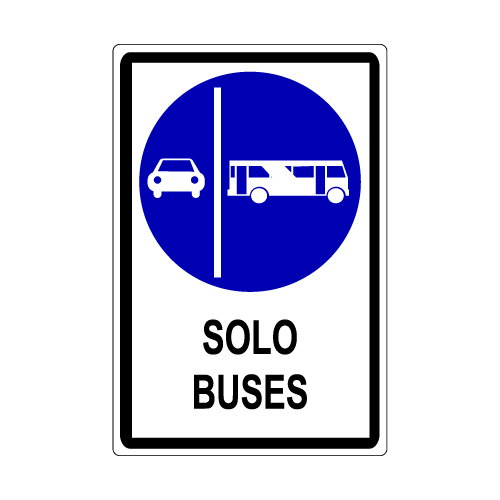 Letrero Tránsito Estacionar Solo Buses