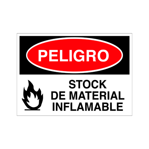 Letrero de Peligro Stock de Material Inflamable