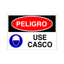Letrero de Peligro Use Casco