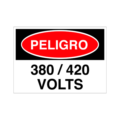 Letrero de Peligro 380 / 420 VOLTS
