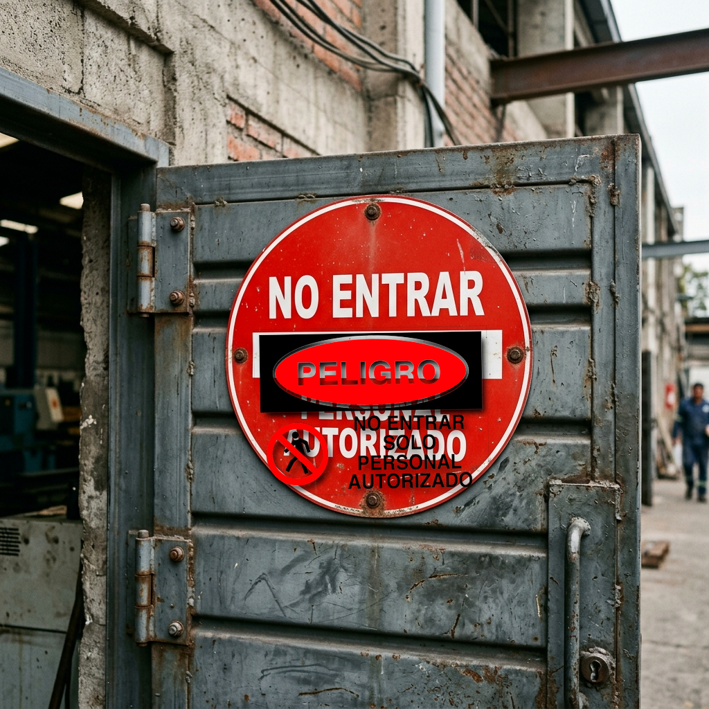 Señalética de 'No Entrar' y Prohibición de Paso en áreas restringidas de Chile