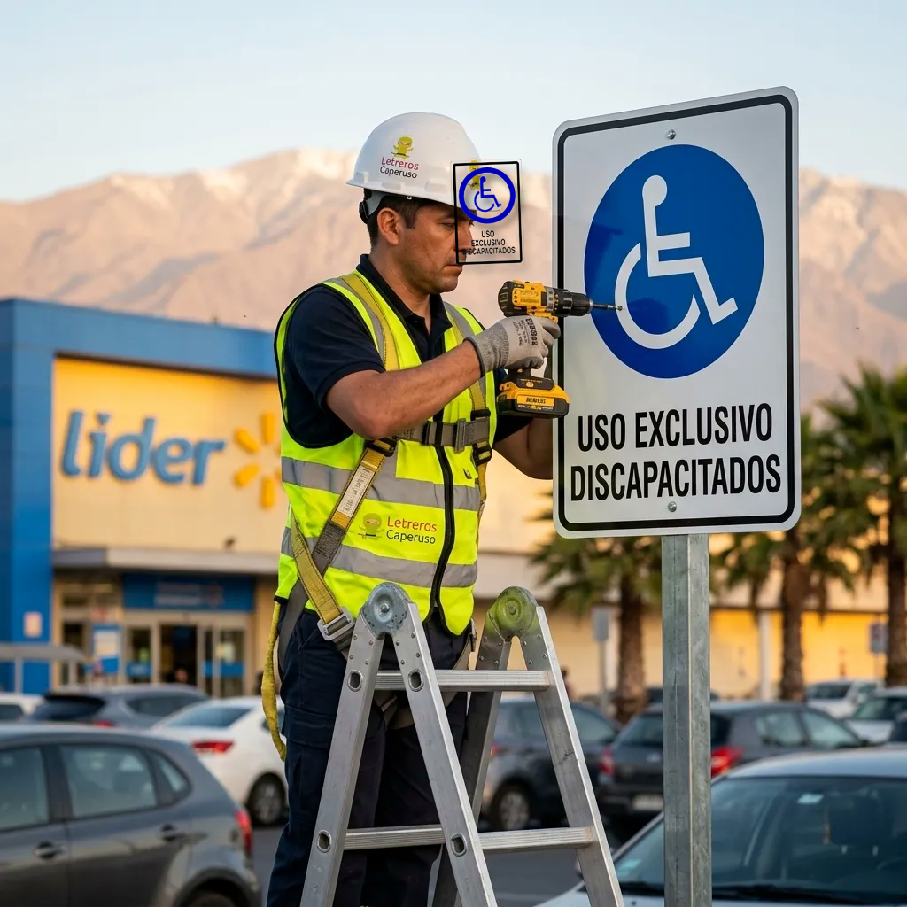 Señalización de estacionamientos preferenciales para personas con discapacidad en Chile
