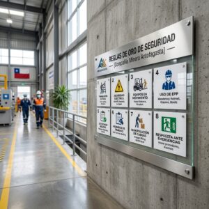 Letreros de reglas de oro obligatorios chile seguridad laboral empresas