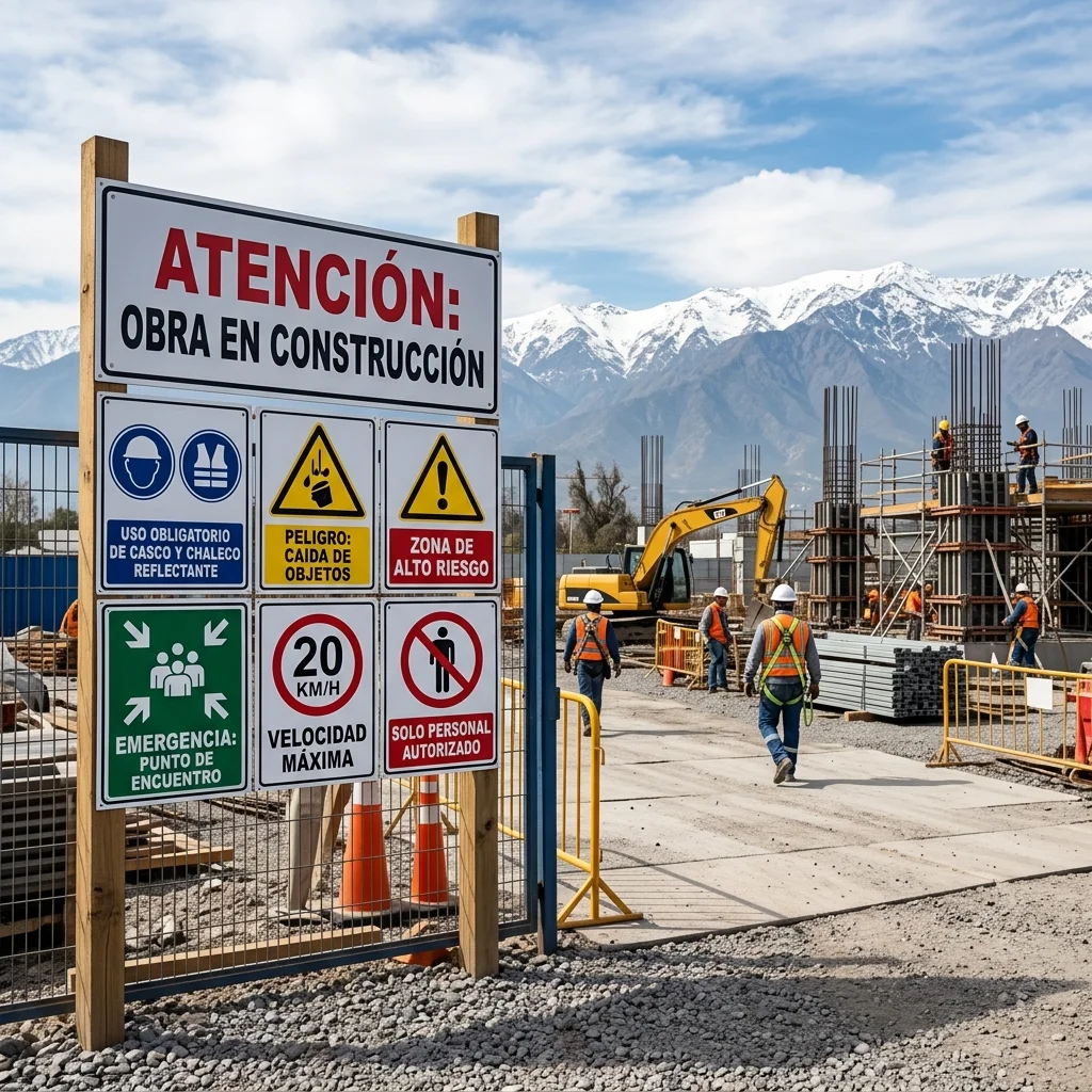 Señalización obligatoria obras de construcción Chile