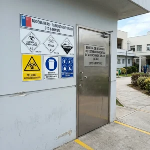 Letreros NCh 2190 en español para bodega REAS DTO 6 MINSAL en Chile