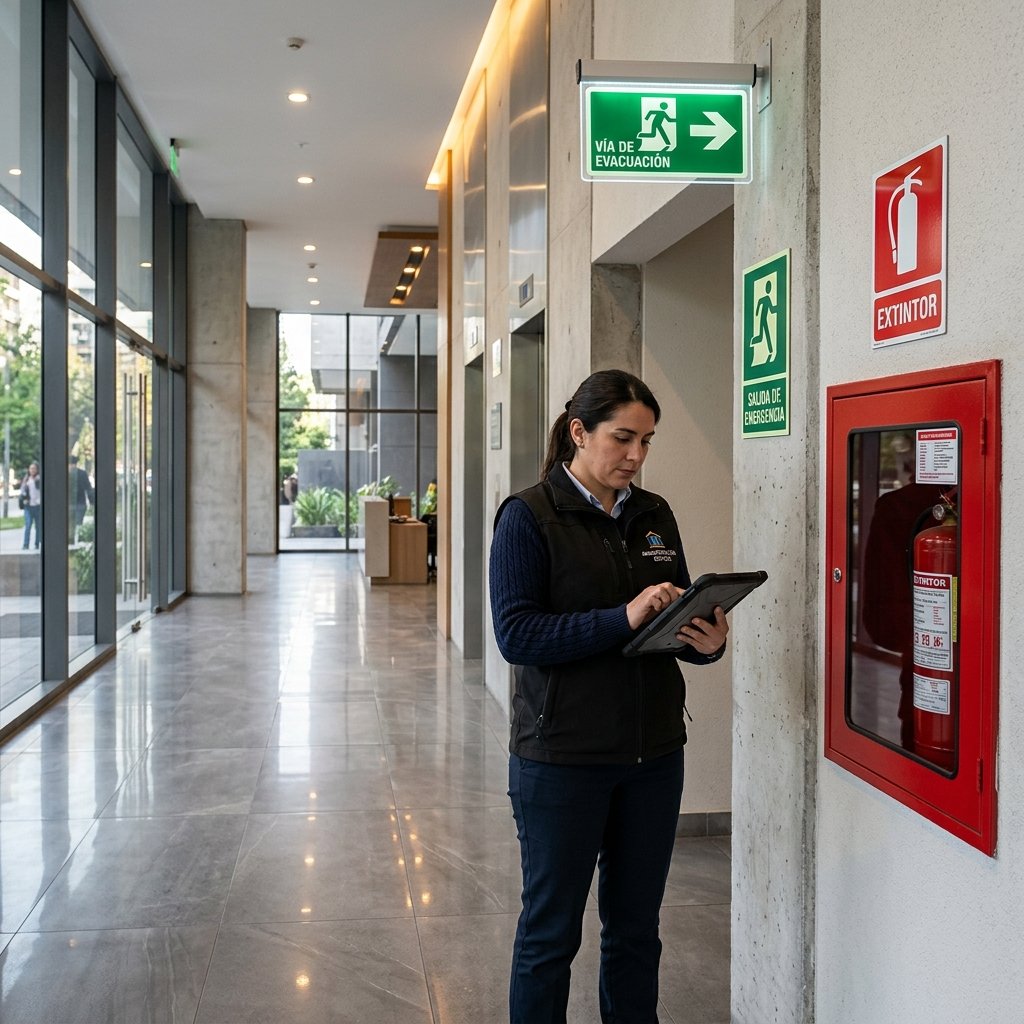 Señalización obligatoria en edificios residenciales según Ley 21.442 de Copropiedad Inmobiliaria en Chile - Letreros Caperuso